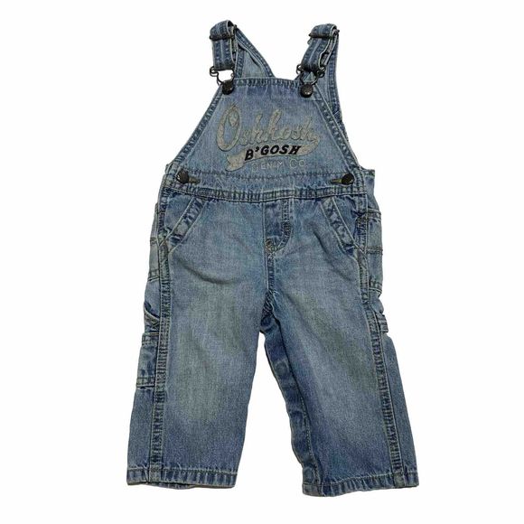 Osh Kosh B' Gosh Toddler Dakota Wash Overalls Blue Denim Embroidered - Picture 1 of 10
